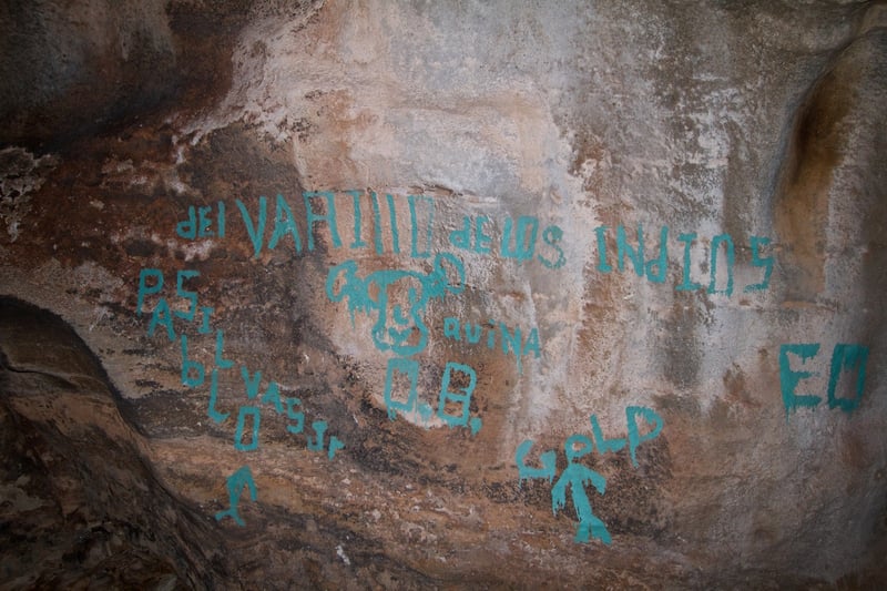 Graffiti at Hueco Tanks.