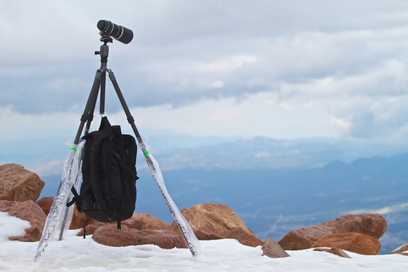 Photographing the landscape from Pikes Peak.